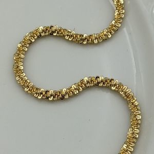 Vintage 14kt Gold Plated Box Twist Chain Necklace